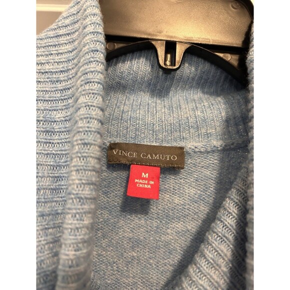Vince Camuto Women's Long Sleeve Tight Knit Turtleneck Sweater Blue Size Medium - Picture 2 of 6